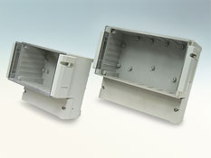 Dual compartment enclosure with hinged cover DCxxxCUL