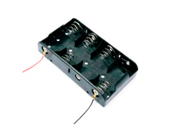 Holder for 4 batteries C with wires 150mm GSN-24-2PP