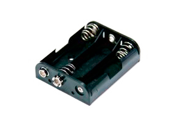Holder for 3 AA batteries with snap connector GSN-33-1SC