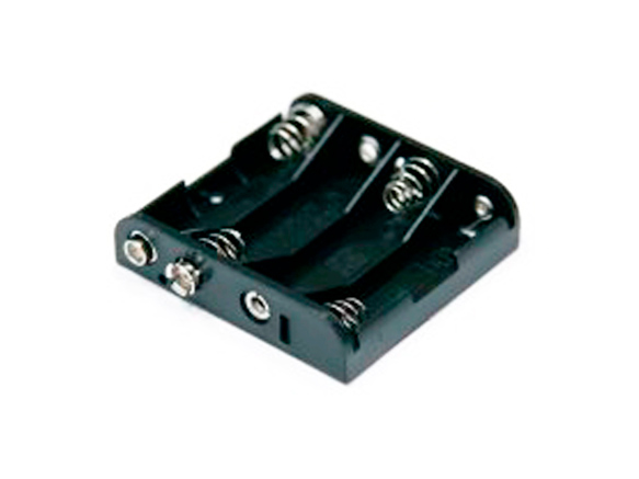 Holder for 4 AA batteries with snap connector GSN-34-2SC